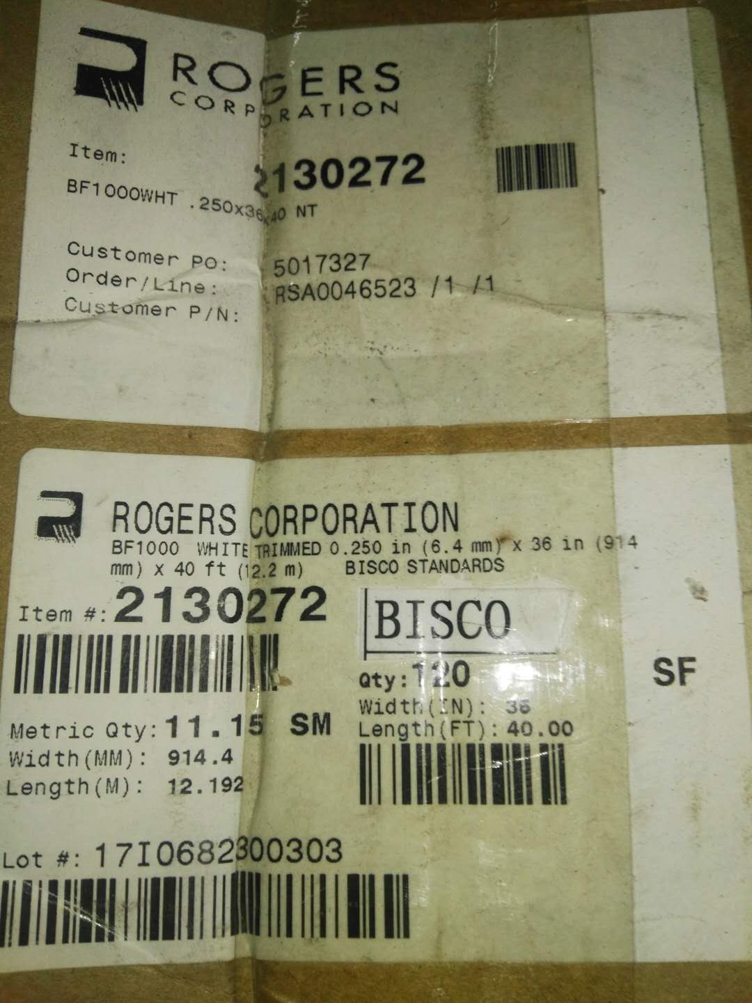 Rogers Poron & Bisco Silicone Series HT-800 BF100 Silicone Foam Data Sheet 4790 4701